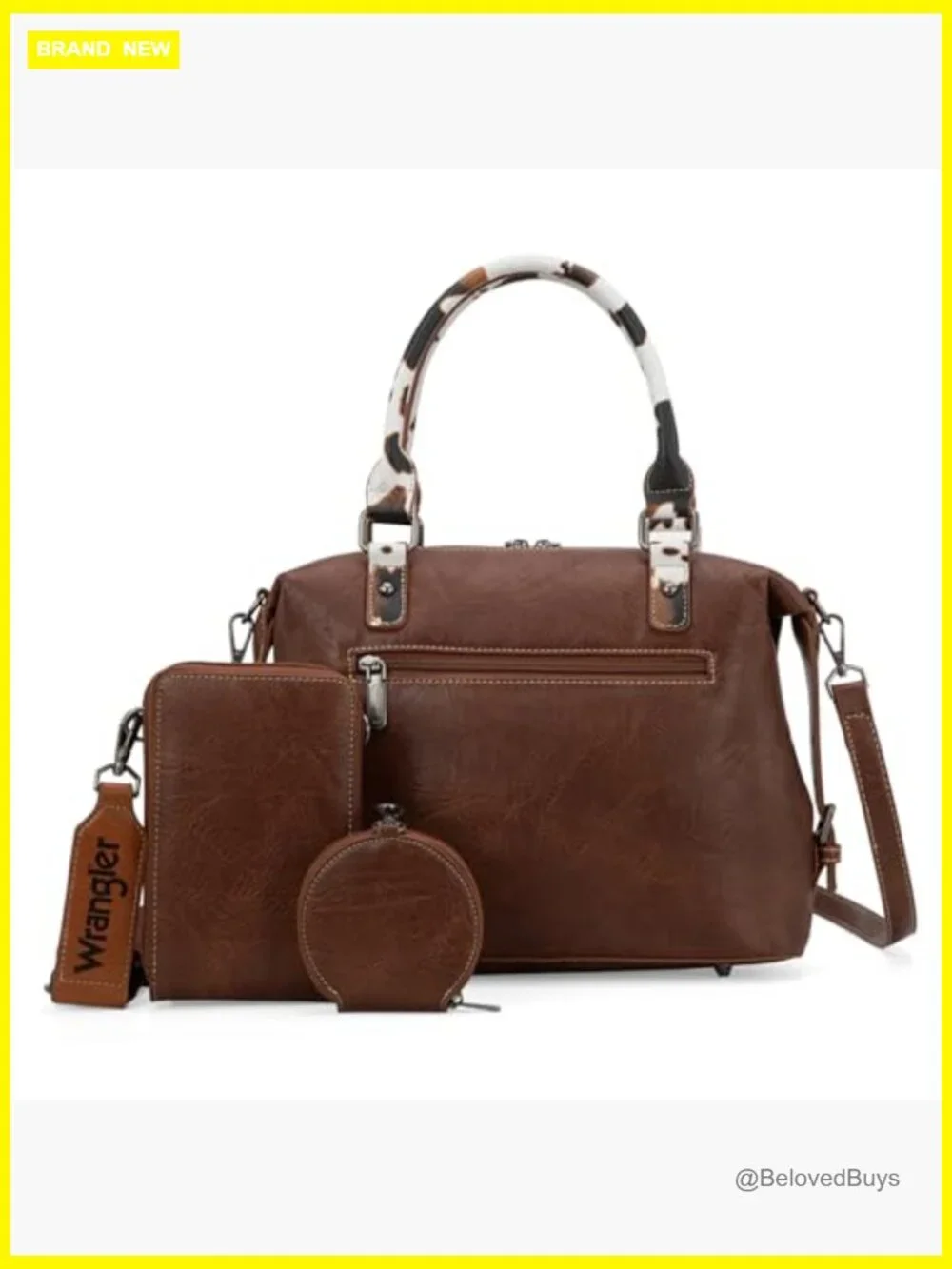 Leather Doctor Bag Set with Top Handle and Crossbody Strap - Picture 5 of 7